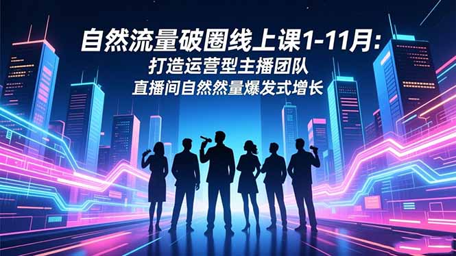 （16582期）自然流量破圈线上课1-11月：打造运营型主播团队 直播间自然流量爆发式增长众成网-学无止境-中创网zibi