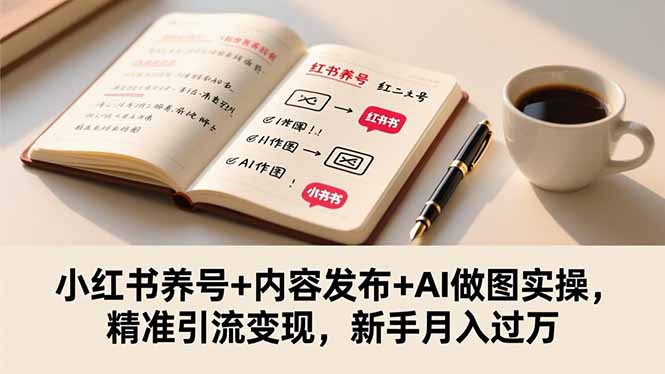 （16498期）小红书养号+内容发布+AI做图实操，精准引流变现，新手月入过万众成网-学无止境-中创网zibi