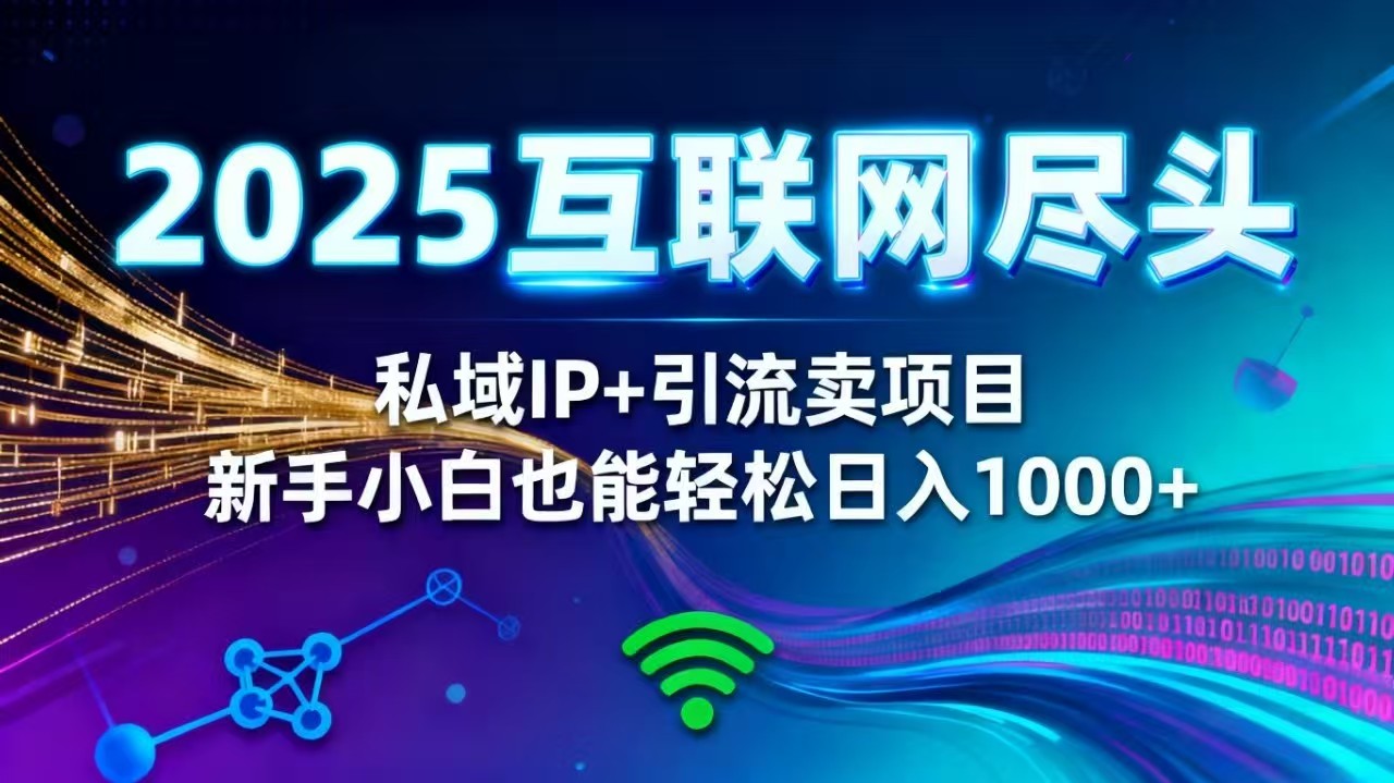 （16485期）2025网创尽头王炸项目！私域 IP + 精准引流，新手小白在家躺赚日入 1000+众成网-学无止境-中创网zibi
