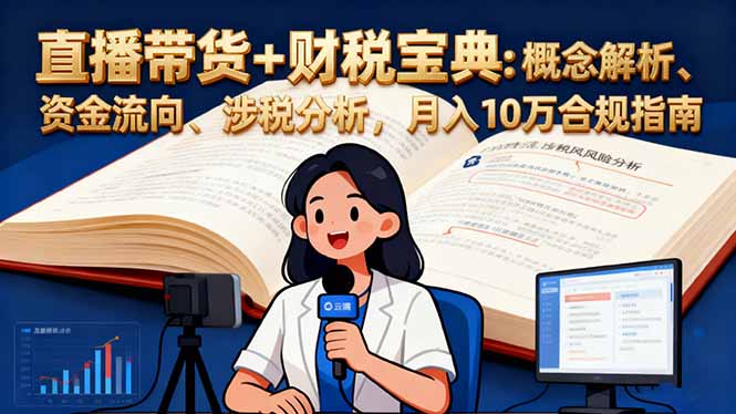 （16444期）直播带货+财税宝典：概念解析、资金流向、涉税分析，月入10万合规指南众成网-学无止境-中创网zibi