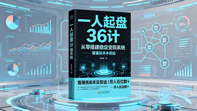 （16408期）一人起盘36计：从零搭建稳定变现系统，实现低成本创业，月入五位数+众成网-学无止境-中创网zibi