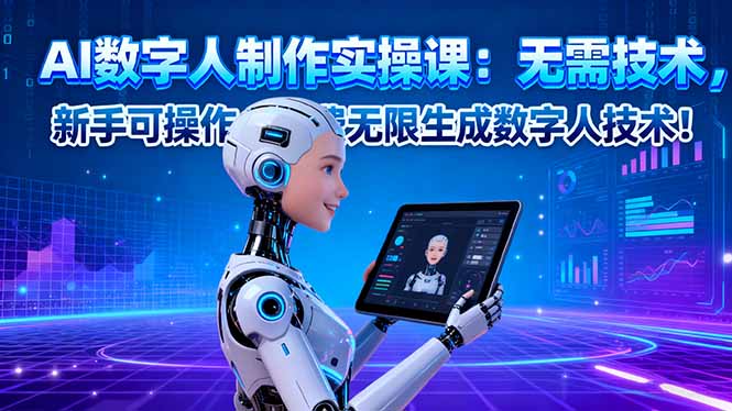 （16376期）AI数字人制作实操课：无需技术，新手可操作，免费无限生成数字人技术！众成网-学无止境-中创网zibi