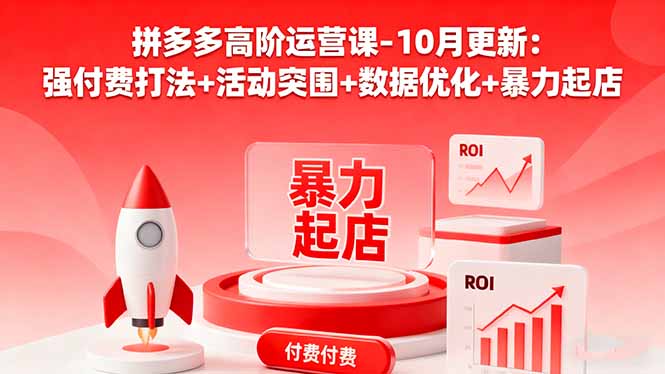 （16366期）拼多多高阶运营课-10月更新：强付费打法+活动突围+数据优化+暴力起店众成网-学无止境-中创网zibi