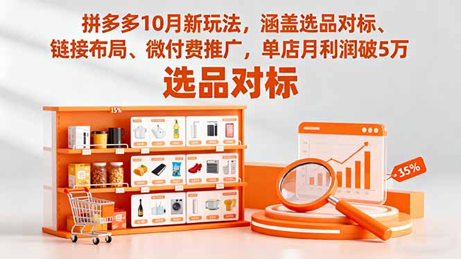 (16364期)拼多多10月新玩法,涵盖选品对标、链接布局、微付费推广,单店月利润破5万众成网-学无止境-中创网zibi