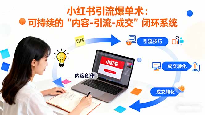 (16362期)小红书引流爆单术:构建一套低成本 可持续的“内容-引流-成交”闭环系统众成网-学无止境-中创网zibi
