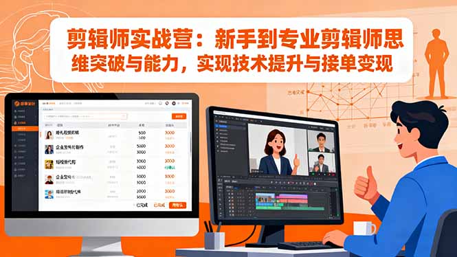 (16347期)剪辑师实战营:新手到专业剪辑师思维突破与能力,实现技术提升与接单变现众成网-学无止境-中创网zibi