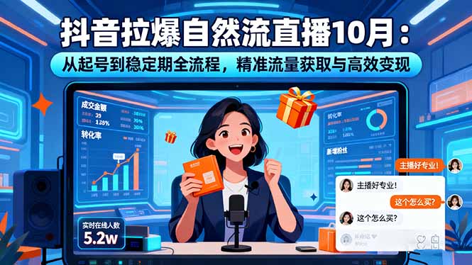 (16339期)抖音拉爆自然流直播10月:从起号到稳定期全流程,精准流量获取与高效变现众成网-学无止境-中创网zibi