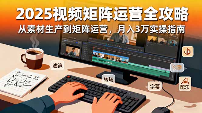 (16333期)2025短视频矩阵运营全攻略:从素材生产到矩阵运营,月入3万实操指南众成网-学无止境-中创网zibi