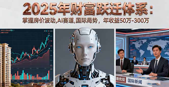 （16217期）2025年财富跃迁体系：掌握房价波动,AI赛道,国际局势，年收益50万-300万众成网-学无止境-中创网zibi