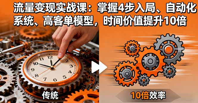 （16197期）流量变现实战课：掌握4步入局、自动化系统、高客单模型，时间价值提升10倍众成网-学无止境-中创网zibi