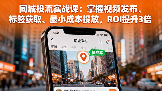 (16172期)同城投流实战课:掌握视频发布、标签获取、最小成本投放,ROI提升3倍众成网-学无止境-中创网zibi