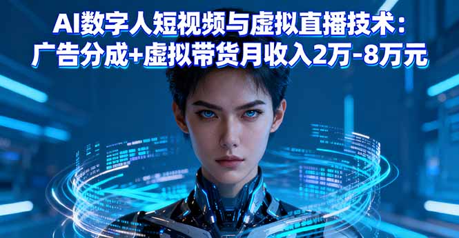 （16148期）AI数字人短视频与虚拟直播技术：广告分成+虚拟带货月收入2万-8万元众成网-学无止境-中创网zibi