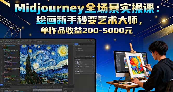 （16125期）Midjourney全场景实操课：绘画新手秒变艺术大师，单作品收益200-5000元众成网-学无止境-中创网zibi