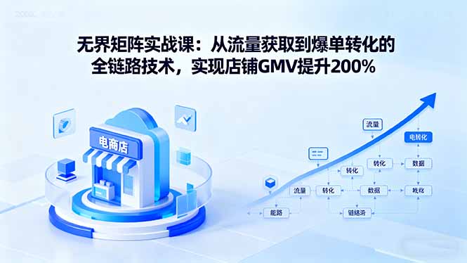 (16104期)无界矩阵实战课:从流量获取到爆单转化的全链路技术,实现店铺GMV提升200%众成网-学无止境-中创网zibi