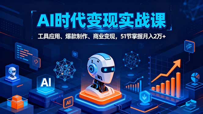 (16093期)AI时代全场景实战课,工具应用、爆款制作、商业变现,51节掌握月入2万+众成网-学无止境-中创网zibi