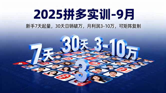 (16008期)2025拼多多实训-9月:新手7天起量,30天日销破万,月利润3-10万,可矩阵复制众成网-学无止境-中创网zibi