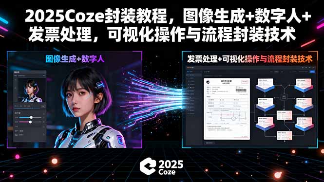 (15980期)2025Coze封装教程,图像生成+数字人+发票处理,可视化操作与流程封装技术众成网-学无止境-中创网zibi