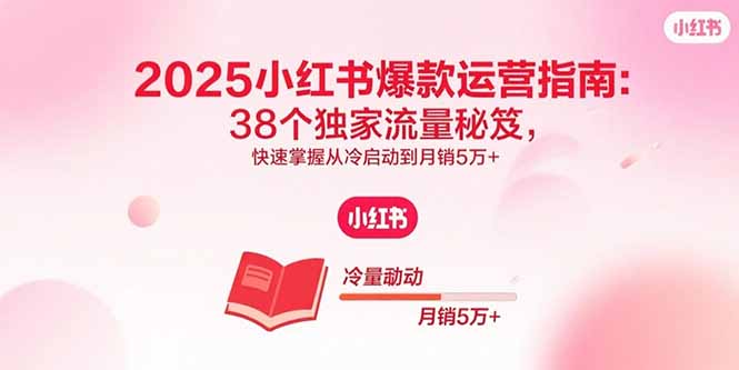 (15946期)2025小红书爆款运营指南:38个独家流量秘笈,快速掌握从冷启动到月销5万+众成网-学无止境-中创网zibi