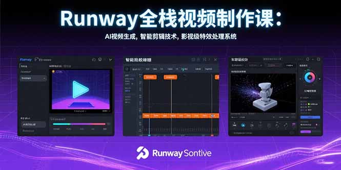 (15515期)Runway全栈视频制作课:AI视频生成,智能剪辑技术,影视级特效处理系统众成网-学无止境-中创网zibi
