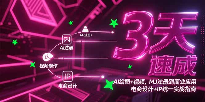 （15245期）3天速成AI绘图+视频，MJ注册到商业应用，电商设计+IP统一实战指南众成网-学无止境-中创网zibi