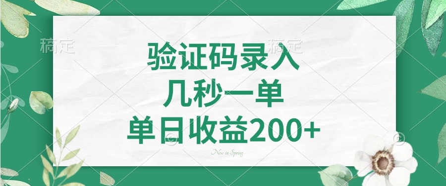 (14221期)验证码录入,几秒一单,单日收益200+众成网-学无止境-中创网zibi