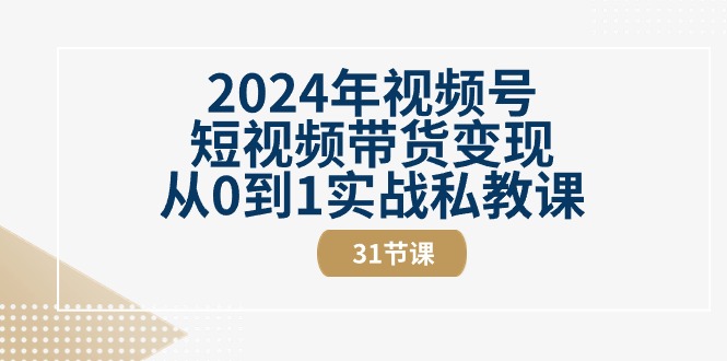 （10931期）2024年视频号短视频带货变现从0到1实战私教课（31节视频课）众成网-学无止境-中创网zibi