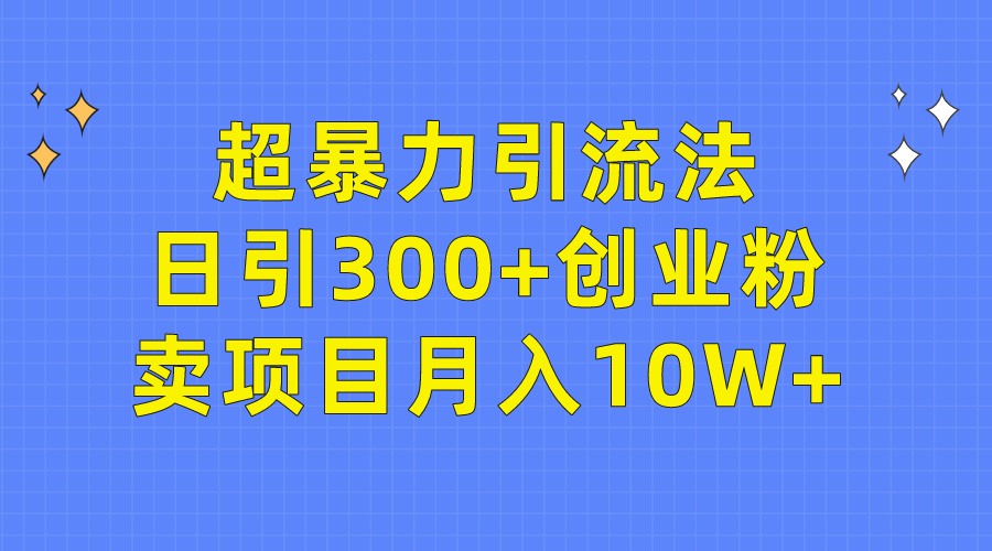 （9954期）超暴力引流法，日引300+创业粉，卖项目月入10W+众成网-学无止境-中创网zibi