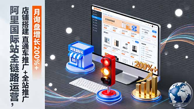 (16311期)阿里国际站全链路运营,店铺搭建+直通车推广+全站推广,月询盘增长200%+众成网-学无止境-中创网zibi