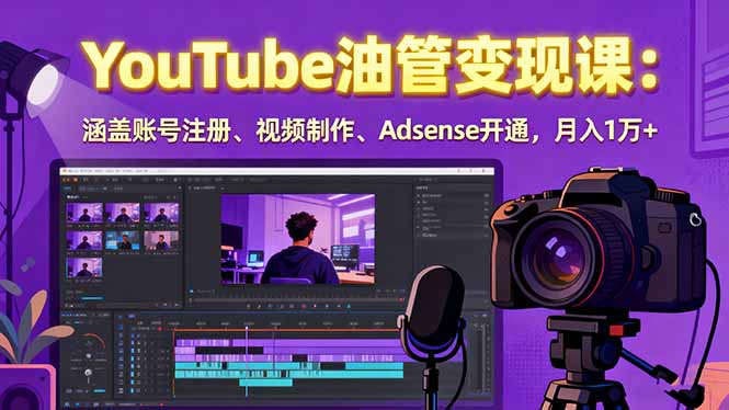 （15987期）2025YouTube油管变现课：涵盖账号注册、视频制作、Adsense开通，月入1万+众成网-学无止境-中创网zibi