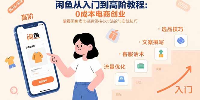 （15640期）闲鱼从入门到高阶教程：0成本电商创业，掌握闲鱼卖货核心方法论与实战技巧众成网-学无止境-中创网zibi