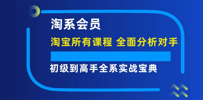(12055期)淘系会员【淘宝所有课程,全面分析对手】,初级到高手全系实战宝典众成网-学无止境-中创网zibi