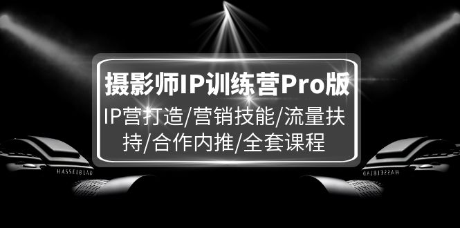 (11899期)摄影师IP训练营Pro版,IP营打造/营销技能/流量扶持/合作内推/全套课程众成网-学无止境-中创网zibi