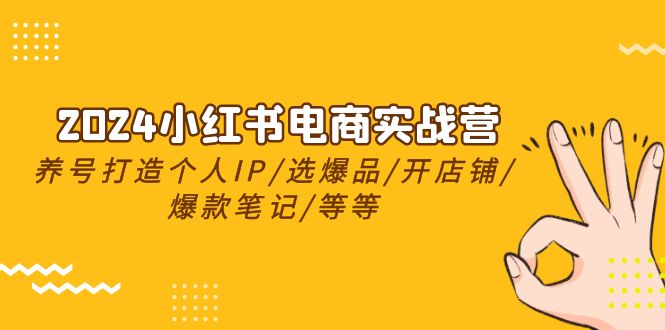 (10376期)2024小红书电商实战营,养号打造IP/选爆品/开店铺/爆款笔记/等等(24节)众成网-学无止境-中创网zibi