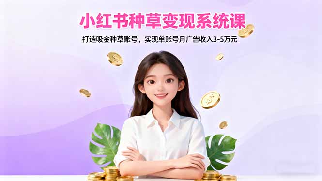 (16468期)小红书种草变现系统课:打造吸金种草账号,实现单账号月广告收入3-5万元众成网-学无止境-中创网zibi