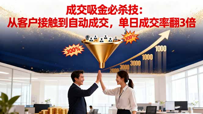 (16432期)吸金成交营销必杀技:从客户接触到自动成交,单日成交率翻3倍众成网-学无止境-中创网zibi