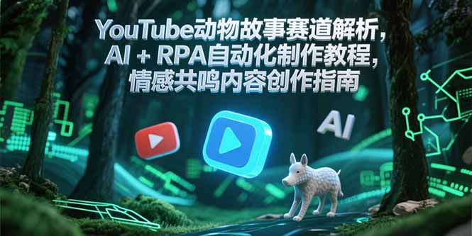 （15174期）YouTube动物故事赛道解析，AI+RPA自动化制作教程，情感共鸣内容创作指南众成网-学无止境-中创网zibi