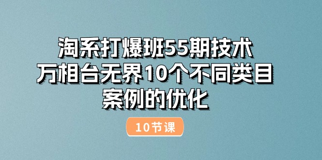 (10996期)淘系打爆班55期技术:万相台无界10个不同类目案例的优化(10节)众成网-学无止境-中创网zibi