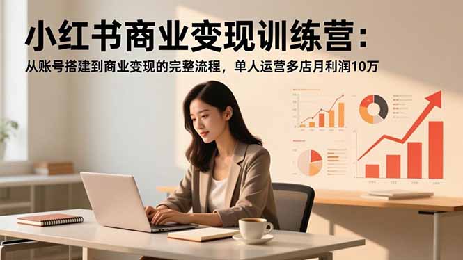 （16698期）小红书商业变现训练营：从账号搭建到商业变现的完整流程，单人运营多店月利润10万众成网-学无止境-中创网zibi