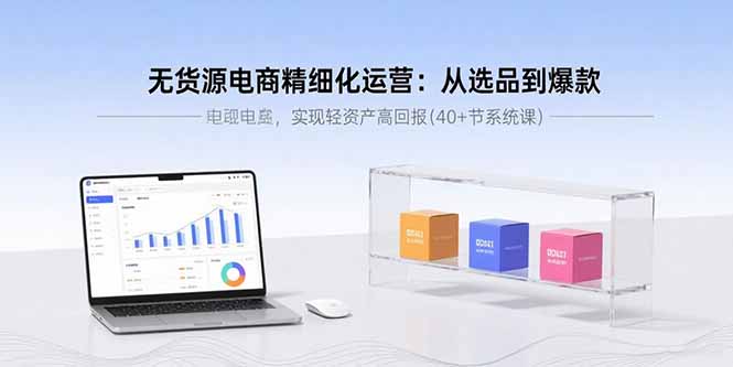 （15896期）无货源电商精细化运营：从选品到爆款，实现轻资产高回报(40+节系统课)众成网-学无止境-中创网zibi