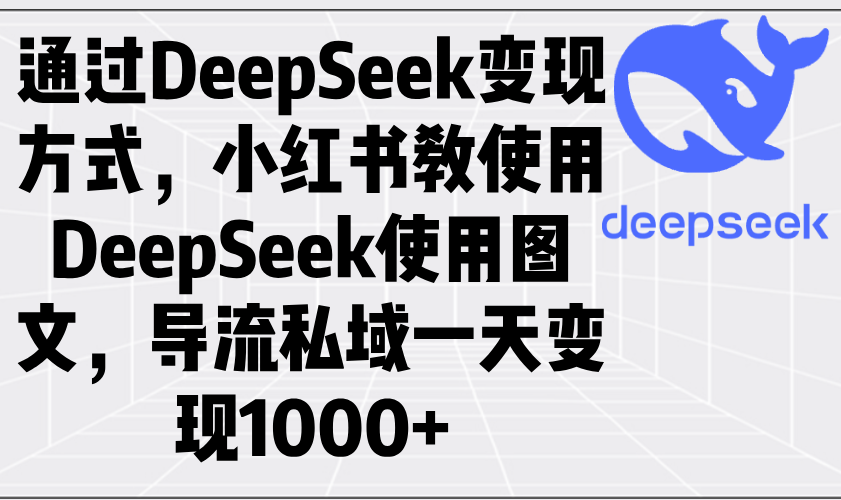 （14179期）通过DeepSeek变现方式，小红书教使用DeepSeek图文，导流私域一天变现1000+众成网-学无止境-中创网zibi