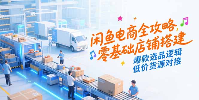 （15325期）闲鱼电商全攻略，零基础店铺搭建，爆款选品逻辑，低价货源对接众成网-学无止境-中创网zibi