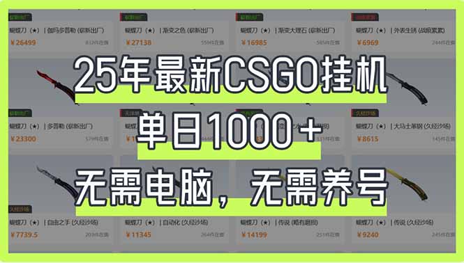 （14178期）25年最新CSGO挂机系统，单日1000+，无需电脑，无需养号，0基础可上手众成网-学无止境-中创网zibi