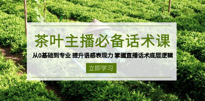 (13961期)茶叶 主播必备话术课 从0基础到专业 提升语感表现力 掌握直播话术底层逻辑众成网-学无止境-中创网zibi
