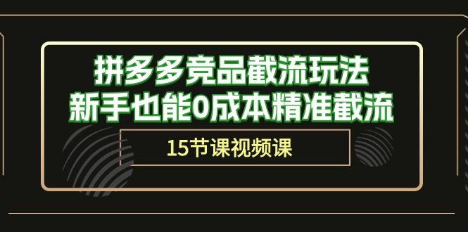 (10301期)拼多多竞品截流玩法,新手也能0成本精准截流(15节课)众成网-学无止境-中创网zibi