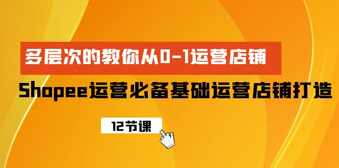 （9993期）Shopee-运营必备基础运营店铺打造，多层次的教你从0-1运营店铺众成网-学无止境-中创网zibi
