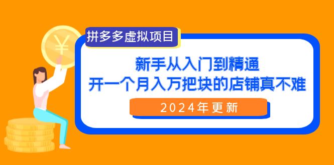 （9744期）拼多多虚拟项目：入门到精通，开一个月入万把块的店铺 真不难（24年更新）众成网-学无止境-中创网zibi