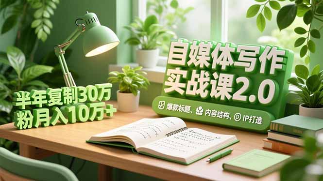（16734期）自媒体写作实战课2.0，爆款标题、内容结构、IP打造，半年复制30万粉月入10万+众成网-学无止境-中创网zibi