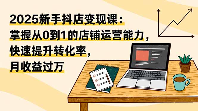 (16606期)2025新手抖店变现课:掌握从0到1的店铺运营能力,快速提升转化率,月收过万众成网-学无止境-中创网zibi