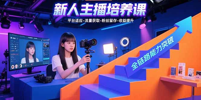 (15701期)新人主播培养课:平台适应-流量获取-粉丝留存-收益提升 全链路能力突破众成网-学无止境-中创网zibi