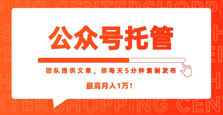 (15109期)【公众号托管 】我提供文章,你每天5分钟复制发布,最高月入1W众成网-学无止境-中创网zibi
